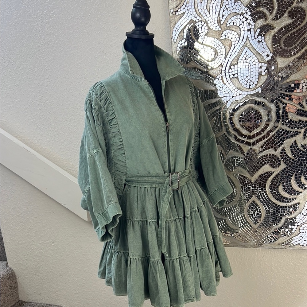 Free People Green Mini Dress